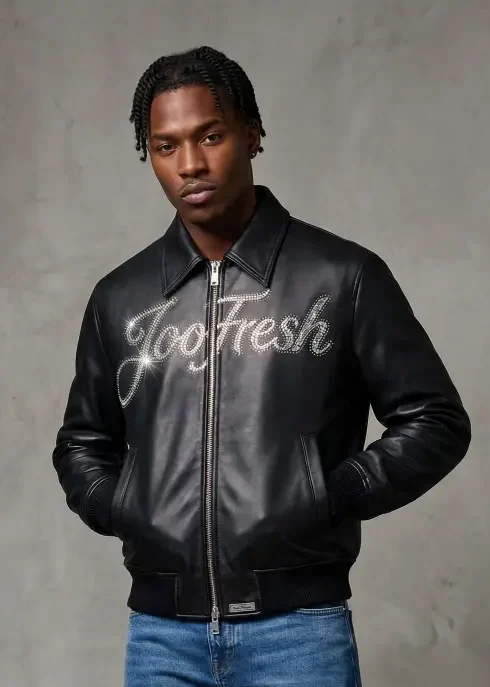 tf luxe toofresh encrusted leather bomber jacket