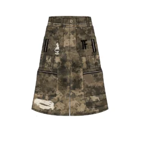 tf baggy distressed camo cargo shorts urban grey